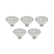 Prios LED-reflektor GU5.3 4.9W 500lm 36° klar 830 sæt med 5 stk