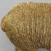 KARE Alpaca bordlampe, guld, brun lampeskærm i tekstil