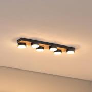 Envostar Laurent loftlampe med træ 6 lyskilder