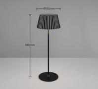 Suarez LED-bordlampe, sort, højde 39 cm, metal