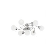 Loftlampe Bianca, kromfarvet, opalglas, 7 lyskilder