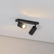 Loftspot Sado, sort, stål, justerbar, 2 lyskilder