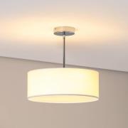 Loftlampe Oja, hvid/krom, tekstil, Ø 40 cm