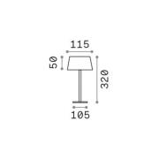 Ideal Lux LED genopladelig udendørs bordlampe Pure, hvidt metal 32 cm