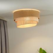 Euluna loftlampe Trio Jute, naturbrun/hvid/raffia Ø 60 cm