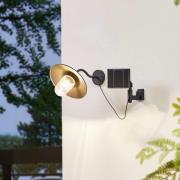 Lindby Virane LED solcelle-væglampe, sort, aluminium