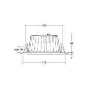 BRUMBERG LED indbygget downlight Lydon Midi, on/off, 3.000 K