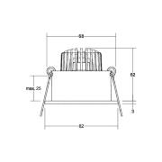 BRUMBERG Tirrel dyb LED indbygningsspot RC, 830, rund, aluminium