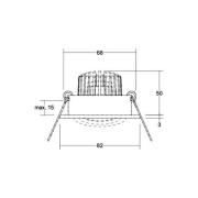 BRUMBERG LED indbygningsspot Tirrel-R, RC, rund driver, mat aluminium