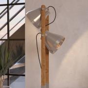 Cawton gulvlampe, højde 134,5 cm, stål/brun, 2 lyskilder i stål