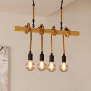 Youngstown hængelampe, længde 70 cm, sort/brun, 4 lyskilder.