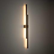 LED-væglampe Flash, sort/fyr, højde 90 cm, 2 lyskilder