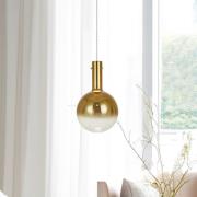 Hængelampe Toronto, glaskugle guld-transparent, Ø 25 cm