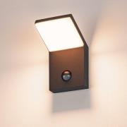 Ordi LED-væglampe, antracit, aluminium, bredde 10 cm, sensor