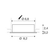 SLV Indbygget loftslampe New Tria, hvid, aluminium, Ø 8,2 cm