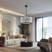 Hængelampe AV-1667-3BSY med krystalglasstænger