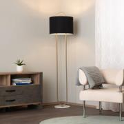 Gulvlampe LM-9112-1E, marmorfod, tekstilskærm