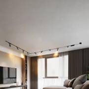 Skinnesystem 48V Lumaro, spots, 9 lyskilder, sort, 25,7 cm, dæmpbar