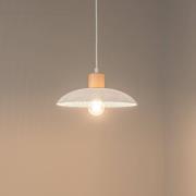 Hængelampe Kobe, 1 lyskilde, stål, træ, hvid