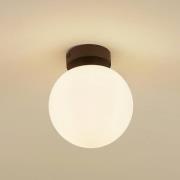 Lucande loftslampe Bidolo, sort, glas, Ø 15 cm, IP44