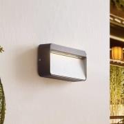Lucande udendørs LED-væglampe Tiburia, sort, aluminium