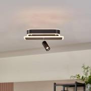 Lucande Damivan LED-loftlampe, kantet sort