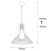 Hængelampe Fellini MR-757, sort, metal, Ø 38 cm