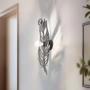 Væglampe W-030, sort, fjerdesign, MDF-træ, laserskåret