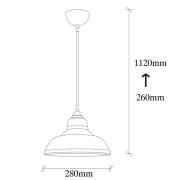 Hængelampe Dilberay 327-S 1 lyskilde rav/sort glas Ø 28 cm