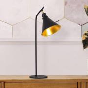 Sivani MR-608 bordlampe, sort/guld, metal, højde 50 cm