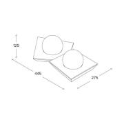 Cicladi loftlampe, 2 lyskilder, 44,5 cm, hvid, gips, GX53