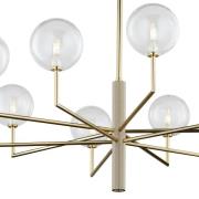 Lysekrone Feme, guldfarvet, glas, 10 lyskilder, G9