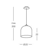 Kolarz Chalet hængelampe, Ø 25 cm, hvid/brun, glas/træ