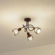 Lindby loftlampe Solm, rust, jern, 3 lyskilder