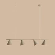 Hængelampe Form 4, beige, metal, 4 lyskilder, kegle, E27