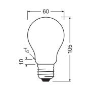 OSRAM LED-pære E27 3,8W mat 2.700K 806lm 2stk