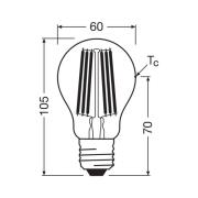 OSRAM LED glødepære E27 7,2W Filament 4,000K 1521lm 2-pack