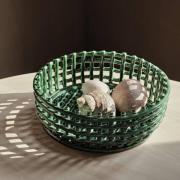 ferm LIVING Ceramic Centrepiece basket, grøn, Ø 29 cm, keramik