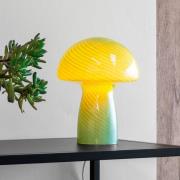 Dyberg Larsen Mushroom bordlampe, grøn, højde 23 cm, glas