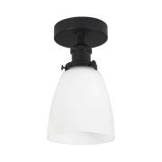 PR Home Kappa loftlampe, sort/opal, glas, Ø 14 cm