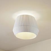 Lindby Vitore loftlampe, Ø 50 cm, tekstil, hvid