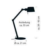 Medo skrivebordslampe, sandfarvet, højde 93 cm, E27