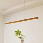 Lucande LED-hængelampe Nihalo, træ, 12 cm, dæmpbar, CCT