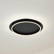 Lindby LED-loftlampe Kunis, sort, plast, Ø 46 cm