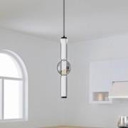 Lucande LED-pendel Savete, røggrå, glas, Ø 12 cm