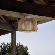 Bover udendørs loftlampe Fora, naturhvid/beige, Ø 50 cm