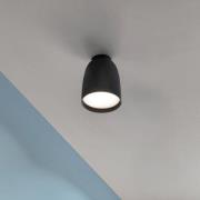 Bover udendørs loftlampe Nut, sort, aluminium/stål, Ø 10 cm