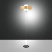 Gulvlampe Loto, sandfarvet, højde 170 cm, foddæmper, E27