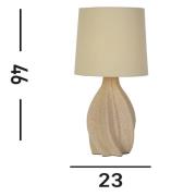 Twist bordlampe, beige, højde 46 cm, tekstil/keramik