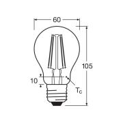 OSRAM LED-filamentpære E27 6,5W 827 6-pak